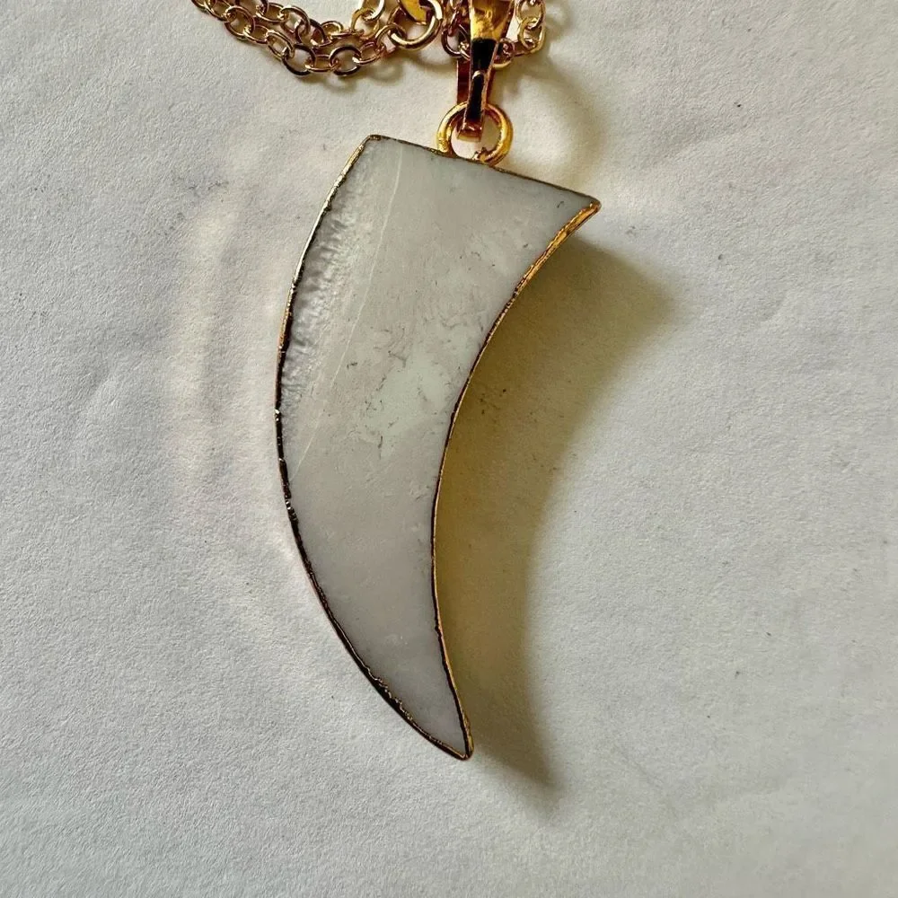 Abalone tusk pendant necklace